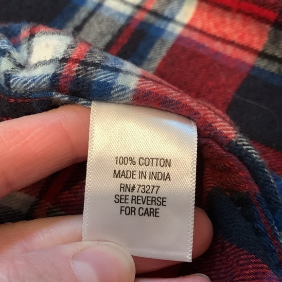 SONOMA Long Sleeve Button-Up Collared Red & Blue Plaid Flannel Shirt Men’s S - Picture 3 of 11